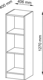 Hammerbacher Büroregal, BxTxH 406x400x1270 mm, 3 OH, 2 Böden, ahorn, V6050/3