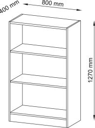 Hammerbacher Büroregal, BxTxH 800x400x1270 mm, 3 OH, 2 Böden, lichtgrau, V6500/5