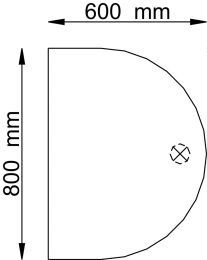 Hammerbacher Anbautisch, Halbkreis, BxTxH 600x800x650-850 mm, ahorn, mit Stützfuß, VLA60/3