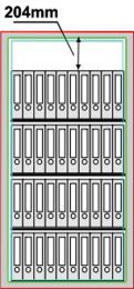 Dokumentenschrank, Sicherheitsstufe Kl. I, S60P, BxTxH 886x445x1700 mm, Volumen 375 l, 4 Böden, Kapazität 40 Ordner, RAL 7035 lichtgrau
