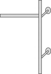 Edelstahl-Wandgarderobensystem, Anbauelement, Kleiderbügelstange, BxTxH 800x400x1900 mm