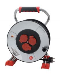 JeCo Stahlblech-Kabeltrommel 40 m Kabel H07RN-F 3G1,5, 230 V