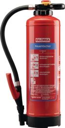 Gloria Wasserfeuerlöscher 6 kg aufladbar Brandklasse 34 A mit Wandhalterung