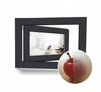 Sichtschutzfenster - 3-fach-Verglasung - 60mm Profil - weiß / anthrazit - Satinato - Größe und Anschlag nach Wahl