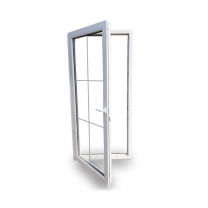 Terrassentür Balkontür - PVC - Sprossen - 2-fach-Verglasung - 60mm Profil - weiß - Größe nach Wahl - DIN nach Wahl