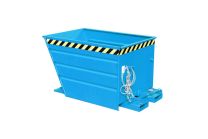Kippbehälter mit niedriger Schüttkante, Volumen 0,5 cbm, LxBxH 1375x800x730 mm, Traglast 750 kg, RAL 5012 lichtblau