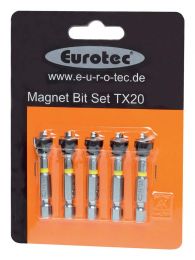 EUROTEC Magnet Bits, 50mm, TX15, braun, 5 Stück