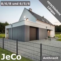 JeCo Doppelstabmattenzaun Matten Zaun Gartenzaun anthrazit RAL 7016