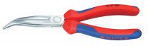 KNIPEX Flachrundzange mit Schneide u. 2K-Griffhüllen, Kopf verchromt 200 mm