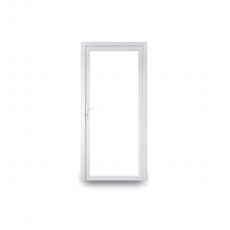 Nebeneingangstür - 2-fach-Verglasung - 60mm Profil - Ganzglas - außenöffnend - weiß