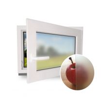 Badezimmerfenster - Breite 50 bis 120 cm - Höhe 50 bis 100 cm - Anschlag links oder rechts - 3-fach-Verglasung - Satinato - weiß - Classic Line 70 mm