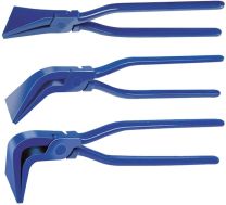 JeCo Profi Falzzangen Set 3 teilig - gerade / 45° / 90° - Aus Chrom-Vanadium-Stahl, geschmiedet pulverbeschichtet