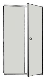 Türen-Anbausatz, Höhe 1900 mm, Breite 750 mm, RAL 7035 lichtgrau
