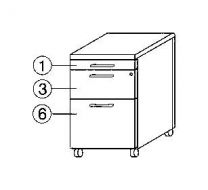 Rollcontainer, BxTxH 430x600x565 mm, 1 Utensilienschub, 1 Schublade, 1 Hängeregistratur, Schloss, ahorn