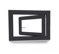 EcoLine Kunststofffenster Kellerfenster 2-fach oder 3-fach Verglasung beidseitig Anthrazit - 60 mm Profil