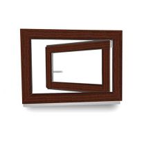 EcoLine Kunststofffenster Kellerfenster 2-fach oder 3-fach Verglasung beidseitig Mahagoni - 60 mm Profil