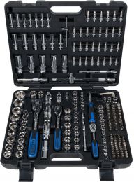 KS Tools - 1/4 + 3/8 + 1/2 CHROMEplus Steckschlüsselsatz, 195 tlg.
