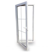 Kunststofffenster - Kunststofftür - Balkontür - Fenster - Sprossen Balkontür - 6 Sprossenfelder - 3-Fach Verglasung - 70 mm Rahmenprofil