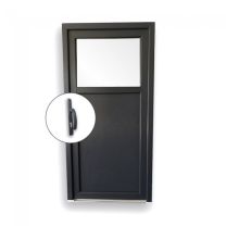 EcoLine Nebeneingangstür 2-Fach 1/3 Klarglas 2/3 Füllung außenöffnend innen weiß/außen anthrazit BxH 1080x1900 mm Rechts