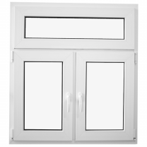 Kunststofffenster - mit Mittelpfosten - DKL / DKR - Oberlicht fest im Rahmen - 2-teilig - 2-Fach Verglasung 60 mm Rahmen