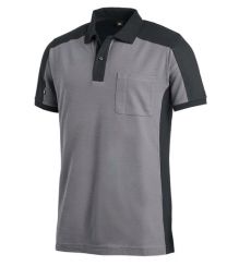 FHB Polo-Shirt Konrad grau/schwarz, Gr. XL