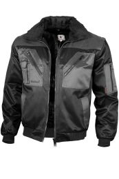 Qualitex - Pilotenjacke zweifarbig schwarz/grau XL