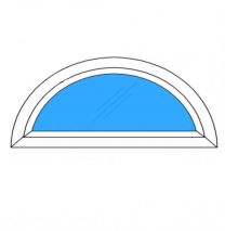 Bogenfenster Rundbogenfenster Kunststofffenster Fenster Dachfenster - Klarglas - 2-Fach Verglasung - BxH: 700 x 350 mm - Farbe: innen weiß/außen weiß