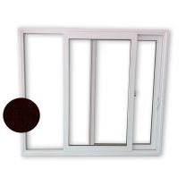 Kunststoff Schiebefenster - Größe nach Auswahl - 2 Fach Verglasung beidseitig Schokobraun
