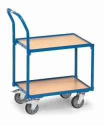FETRA Etagenroller mit Rohrschiebebügel 2 Etagen mit Rand, Ladefl. 605 x 405 mm (135400)