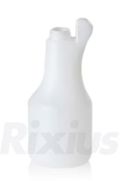 RIXIUS Sprühflasche HDPE natur 500 ml mit Sprühpistole weiß/rot