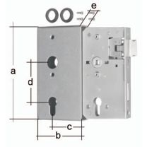 GAH Schlosskasten DIN links / rechts Maß A172xB94xC60 mm Maß E 30 mm Dornmaß 60 mm