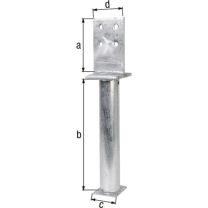 GAH T-Pfostenträger 130x500x80x90mm Stahl roh feuerverzinkt