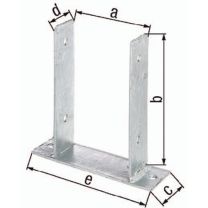 GAH U-Pfostenträger ETA-10/0210 91x200x60x50x200mm feuerverzinkt zum Aufschrauben