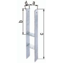 GAH H-Pfostenträger ETA-10/0210 81x300x600x60mm Stahl roh feuerverzinkt