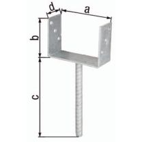 GAH U-Pfostenträger ETA-10/0210 91x100x200x60mm feuerverzinkt mit Betonanker aus Riffelstahl
