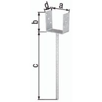 GAH U-Pfostenträger ETA-10/0210 101x100x400x60mm feuerverzinkt mit extra langem Betonanker