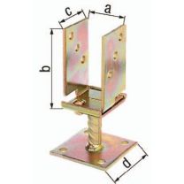 GAH U-Pfostenträger 71 - 131x110x70x100mm feuerverzinkt breitenverstellbar,zum Aufschrauben