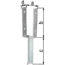 GAH U-Pfostenträger ETA-10/0210 91x200x200x50mm feuerverzinkt mit Betonanker aus T-Eisen