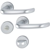 HOPPE Rosettengarnitur San Francisco 1301/42KV/42KVS Aluminium F1 rund SK/OL DIN links / rechts D/D