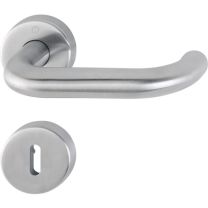 HOPPE Rosettengarnitur Paris E138/42H/42HKVS Edelstahl F69 rund OB DIN links / rechts D/D