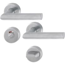 HOPPE Rosettengarnitur Amsterdam E1400/42H/42HKVS Edelstahl F69 rund RWSK/OL DIN links / rechts D/D