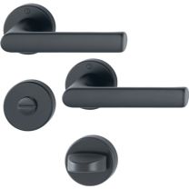 HOPPE Rosettengarnitur Hamburg 1700 / 42KB/42KBS Aluminium F9714M rund SK/OL DIN links / rechts D/D