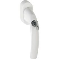 HOPPE Fenstergriff Atlanta 0530S/US952 Aluminium F9016 / verkehrsweiß 32-42 mm abschließbar