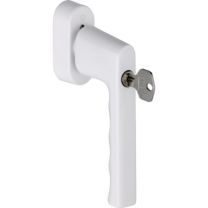 HOPPE Fenstergriff Hamburg 0700S/UD9020 Aluminium F9016 / verkehrsweiß 32-42 mm abschließbar