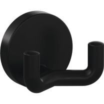 HEWI Doppelhaken 477.90B025 doppelt Ausladung 43,5 mm Polyamid 90 tiefschwarz matt Ø 50 mm