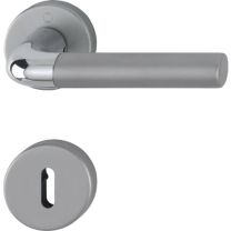 HOPPE Rosettengarnitur Bremen 1505/42KV/42KVS Aluminium F49/F9-2 rund OB DIN links / rechts D/D