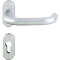 HOPPE Feuerschutzgarnitur Paris FS-138GF/55/55S Aluminium F1-2 D/D für Türstärke 55-75 mm PZ oval DIN links / rechts