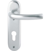 HOPPE Kurzschildgarnitur Tôkyô 1710/273KP Aluminium F1 PZ abgerundet Drückergarnitur