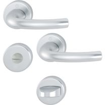 HOPPE Rosettengarnitur Tôkyô 1710 / 42KV / 42KVS Aluminium F1 rund SK/OL DIN links / rechts D/D