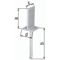GAH T-Pfostenträger 130x200x80x80mm Stahl roh feuerverzinkt